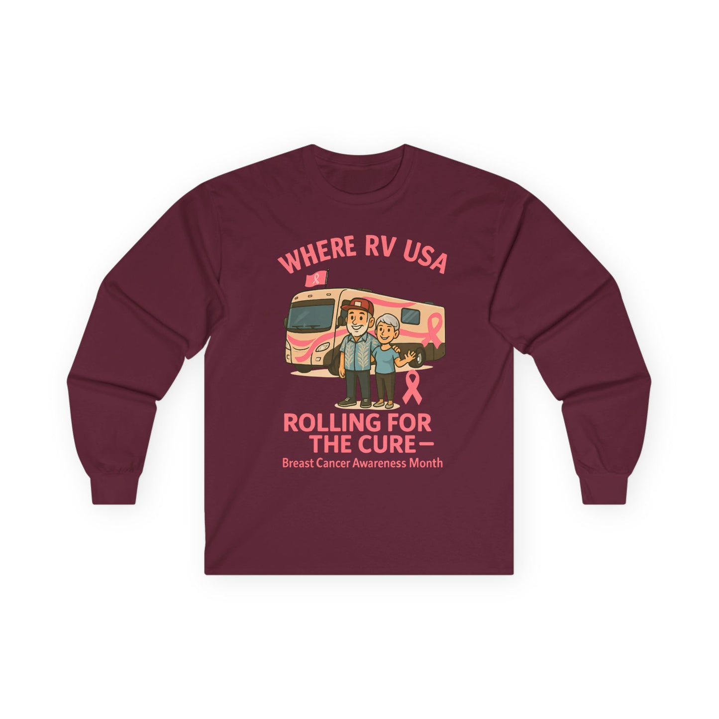 Where RV USA Breast Cancer Awareness Gildan Long Sleeve Shirt