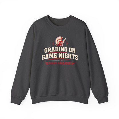 Bixby Spartans Grading On Game Nights - Funny Teacher Game Night Gift Sweatshirt