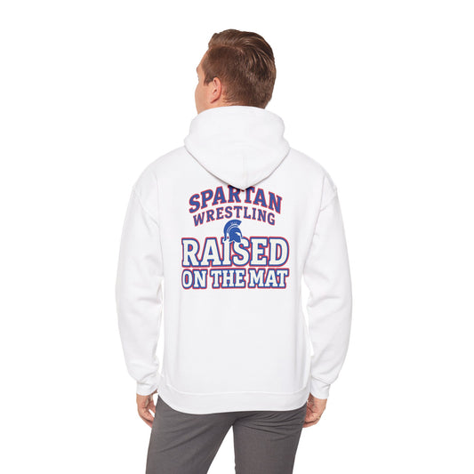 Raised On The Mat Spartan Wrestling Gildan Hoodie
