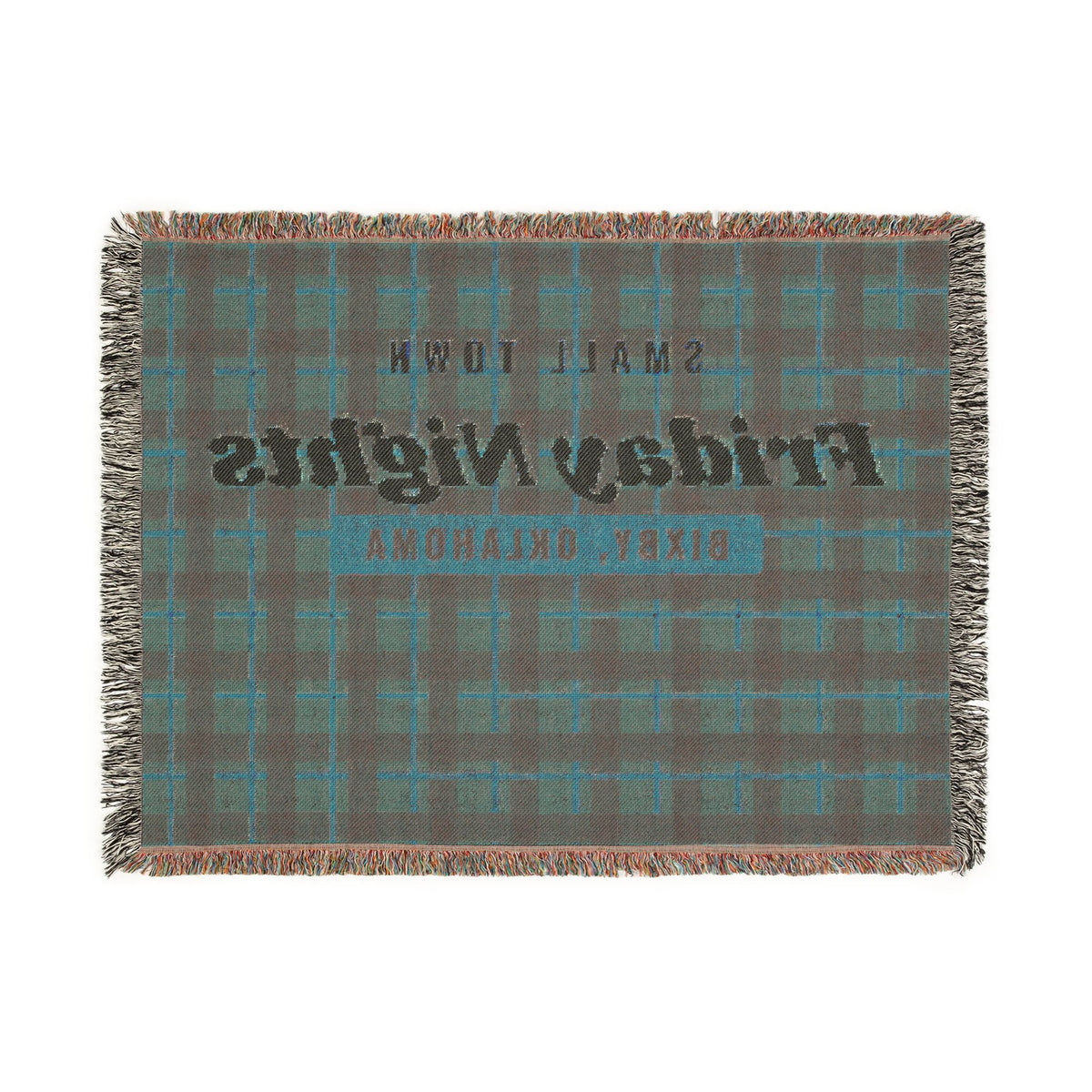 Small Town Friday Nights Plaid Woven Throw Blanket