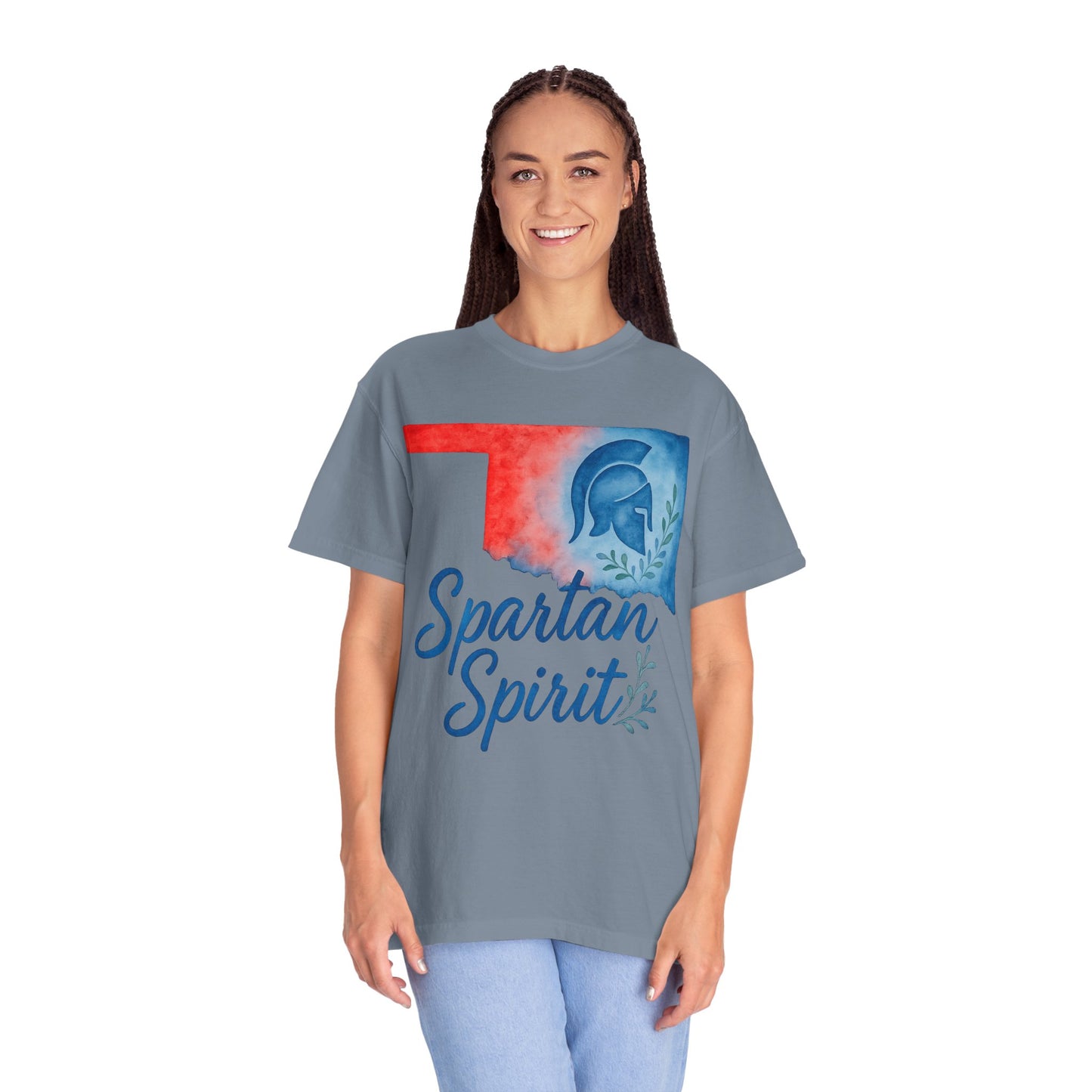 Spartan Spirit Bixby OK Watercolor Comfort Colors Tee