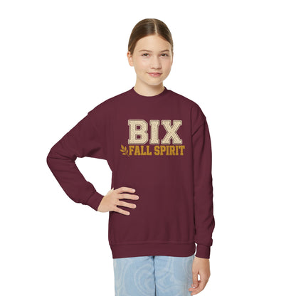 Bixby Spartans Youth Bix Fall Spirit Golden Lettering Sweatshirt