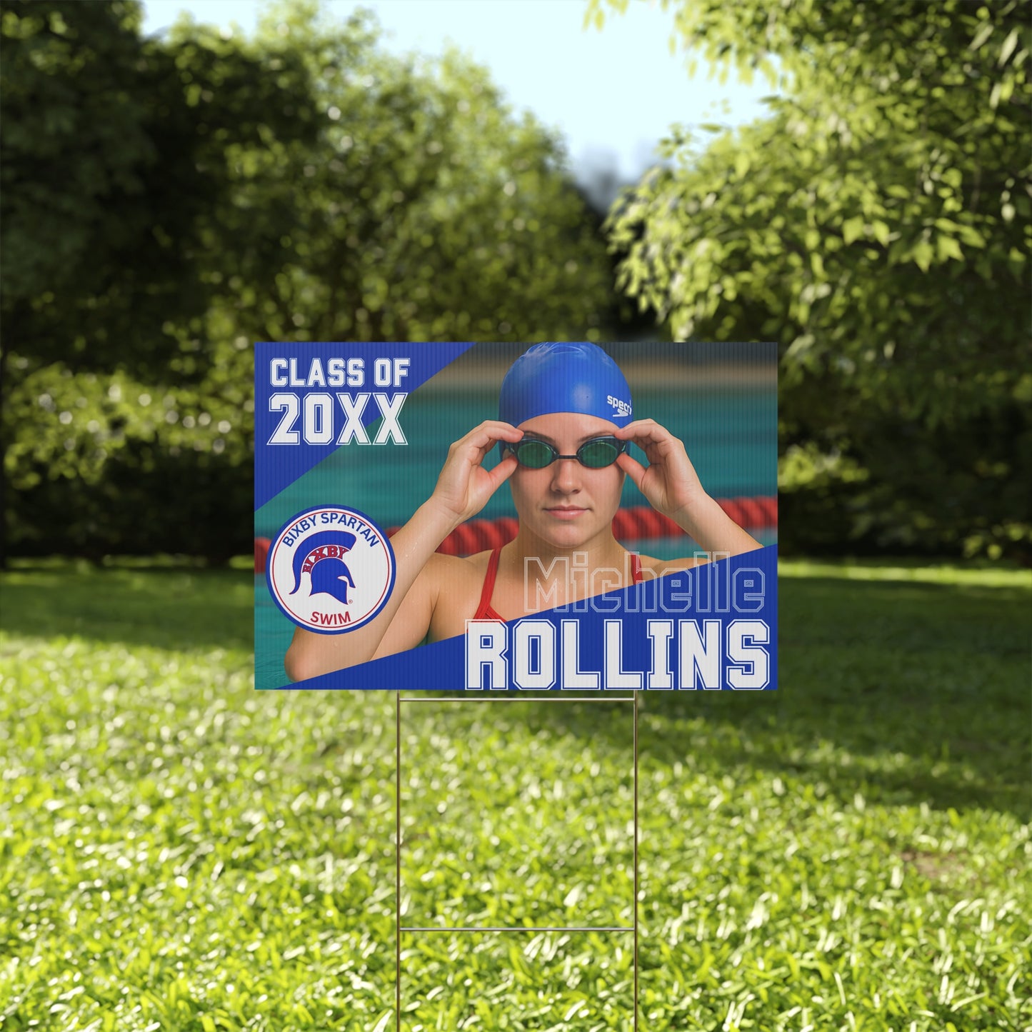 Bixby Spartan Swim Yard Sign