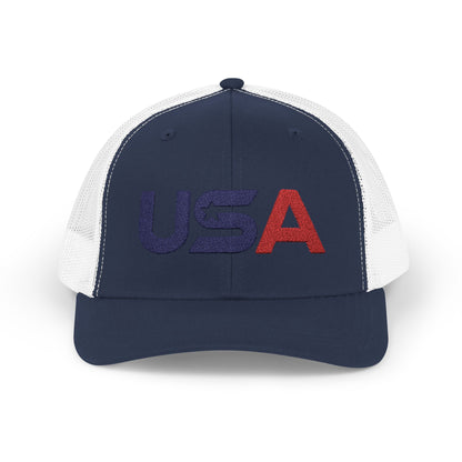 Patriotic USA Embroidered Trucker Snapback
