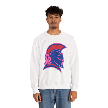 Spartan Helmet Breast Cancer Awareness Gildan Sweatshirt