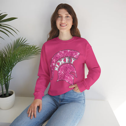 Bixby Spartan Pink Helmet Bling Gildan Sweatshirt