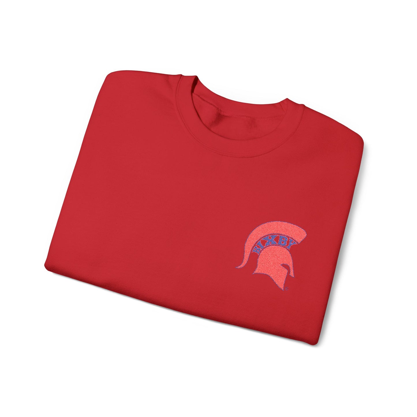 Embroidered Red Spartan Helmet Gildan Sweatshirt