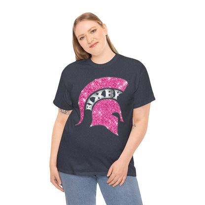 Bixby Spartan Pink Helmet Bling Gildan Tee