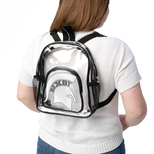 Spartan White Logo Clear Event Backpack