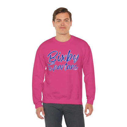 Bixby Spartans Cursive Print Gildan Sweatshirt