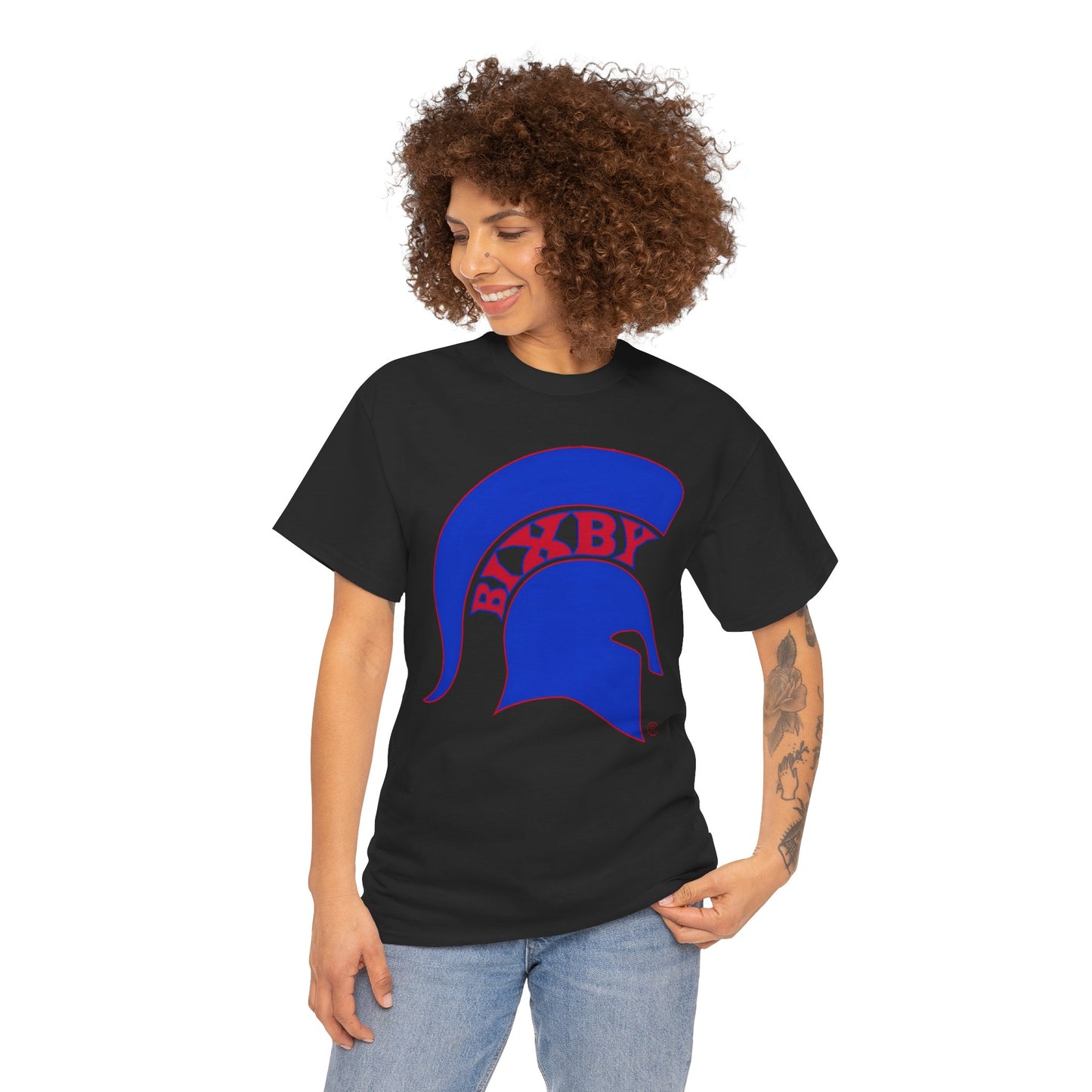 Spartan Blue Logo Gildan Tee