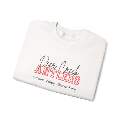 Personalized Embroidered Deer Creek Antlers Crewneck Sweatshirt