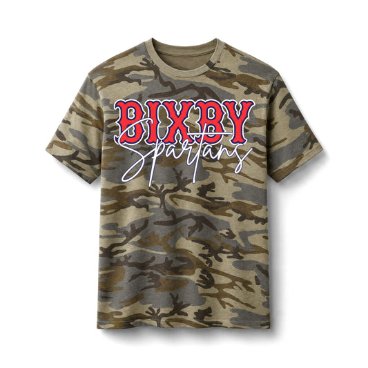 Bixby Spartans Camo - Youth Athletic School Spirit Tee