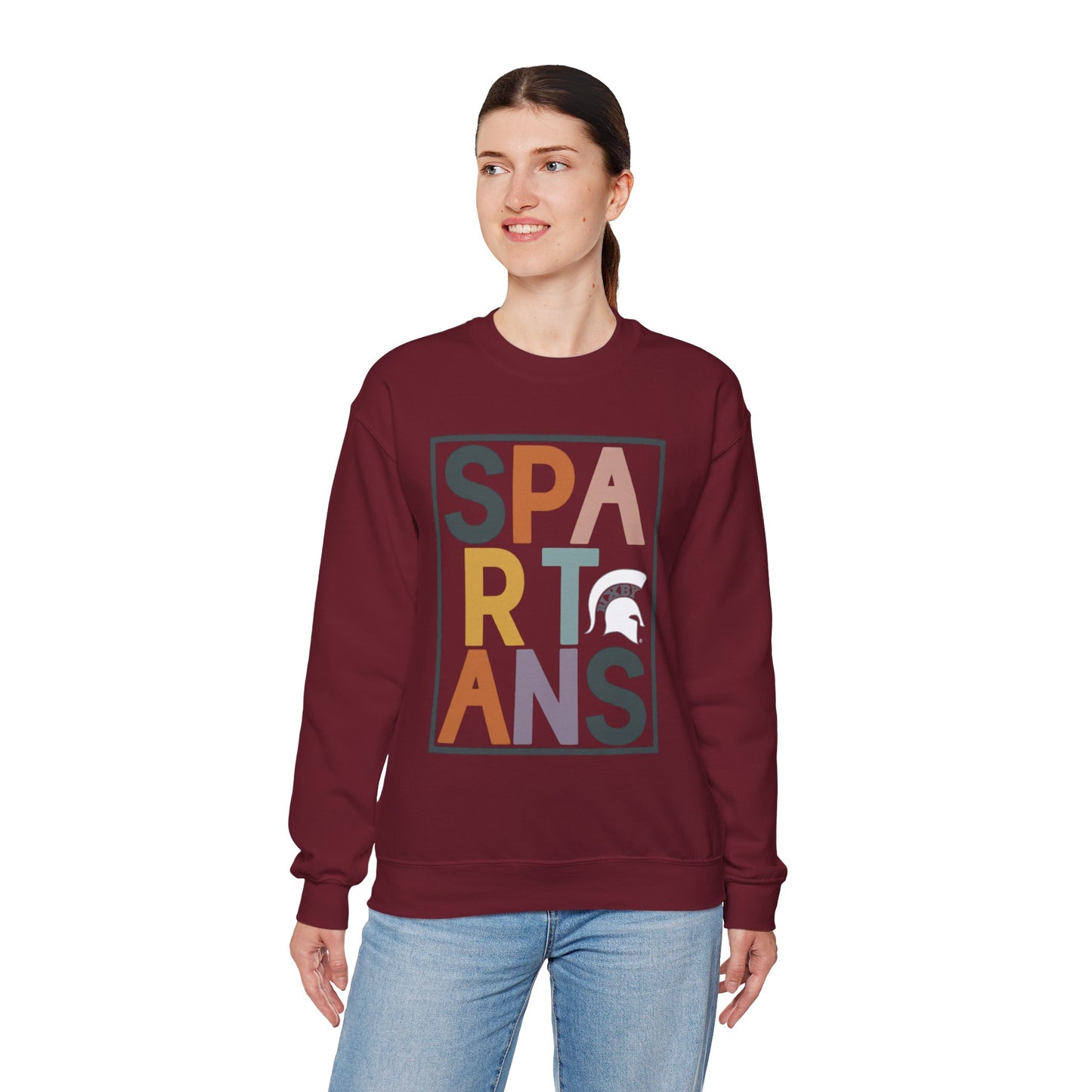 Spartans Block Text Gildan Sweatshirt