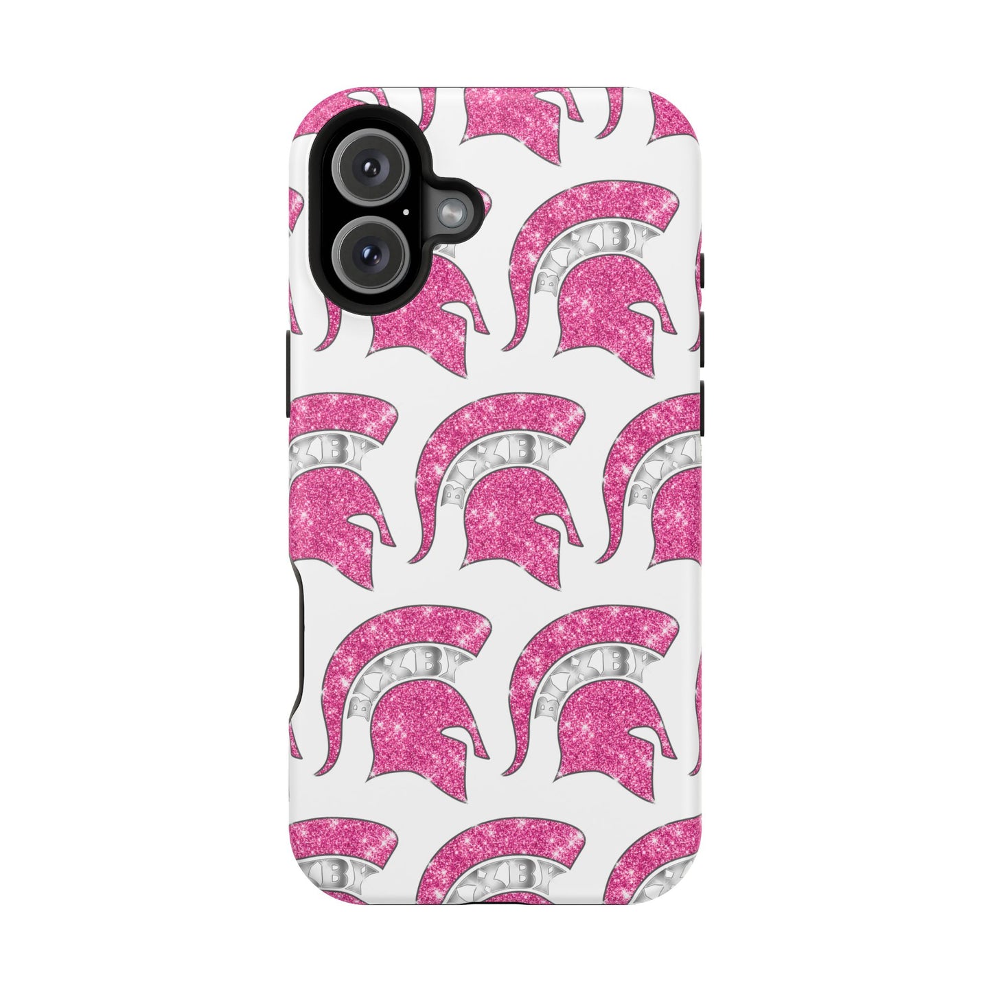 Bixby Spartan Pink Bling Logo Impact Resistant iPhone Case
