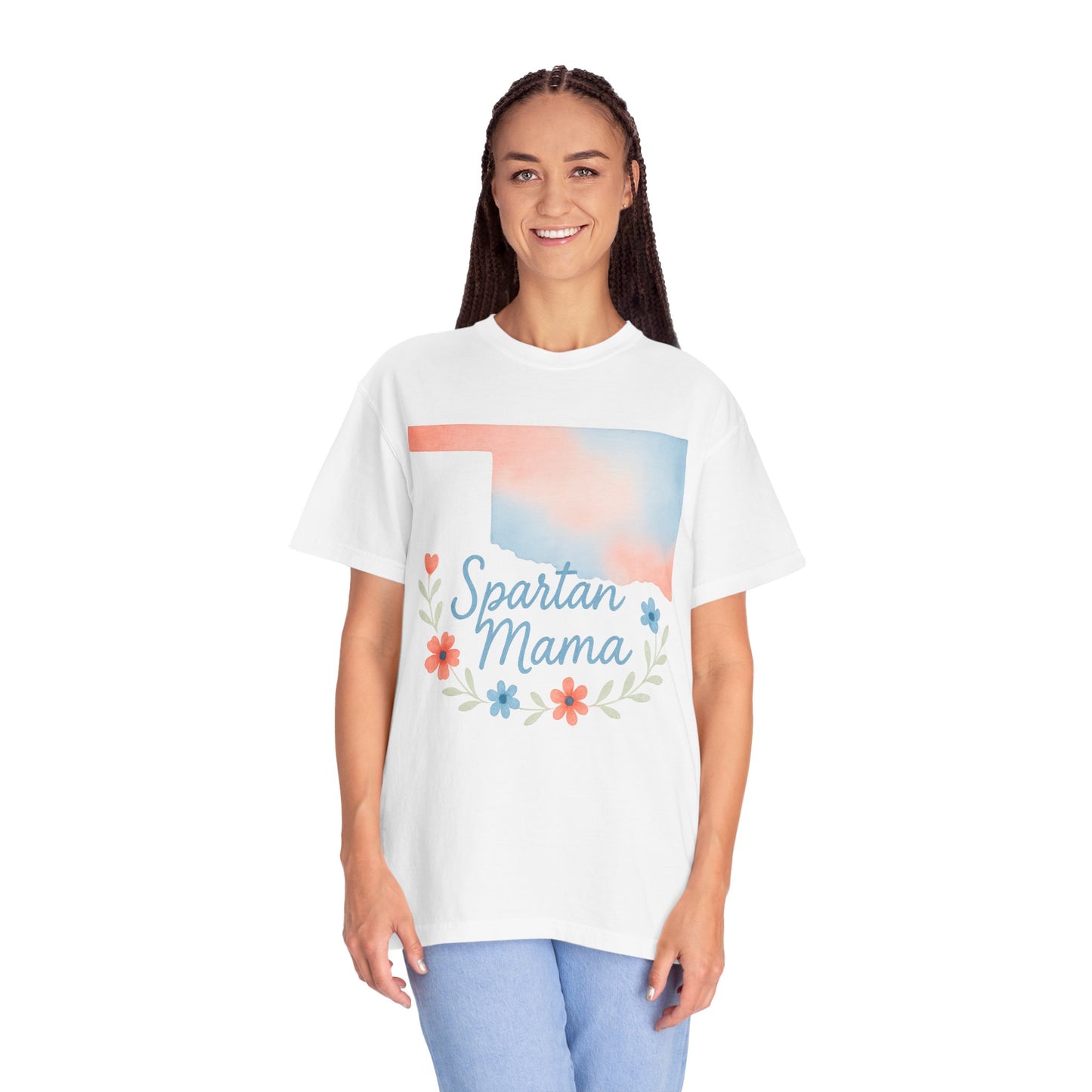 Spartan Mama Bixby OK Watercolor Comfort Colors Tee