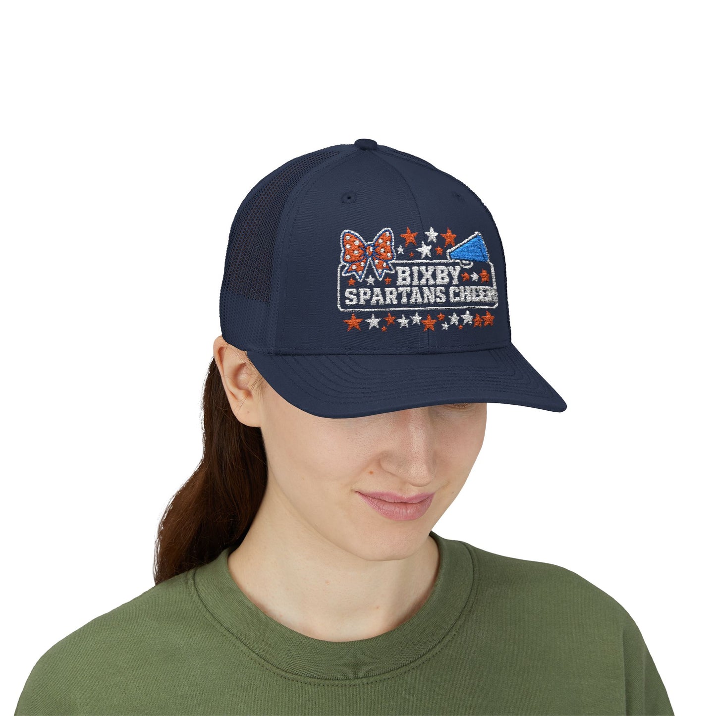 Bixby Spartans Cheer Embroidered Trucker Snapback
