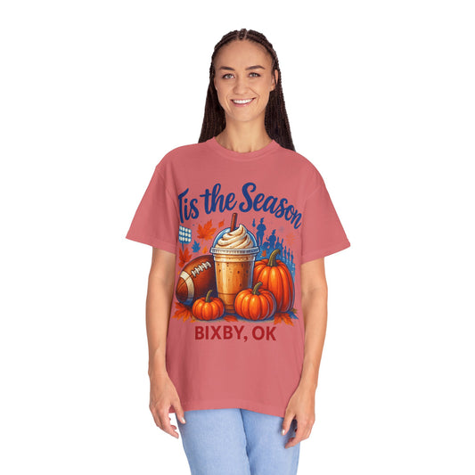 Bixby Football Mom Pumpkin Spice Vibes Comfort Colors Tee