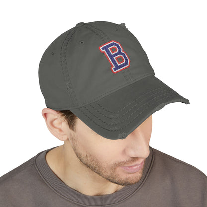 Bixby Spartans Distressed Dad Hat, Embroidered Varsity B