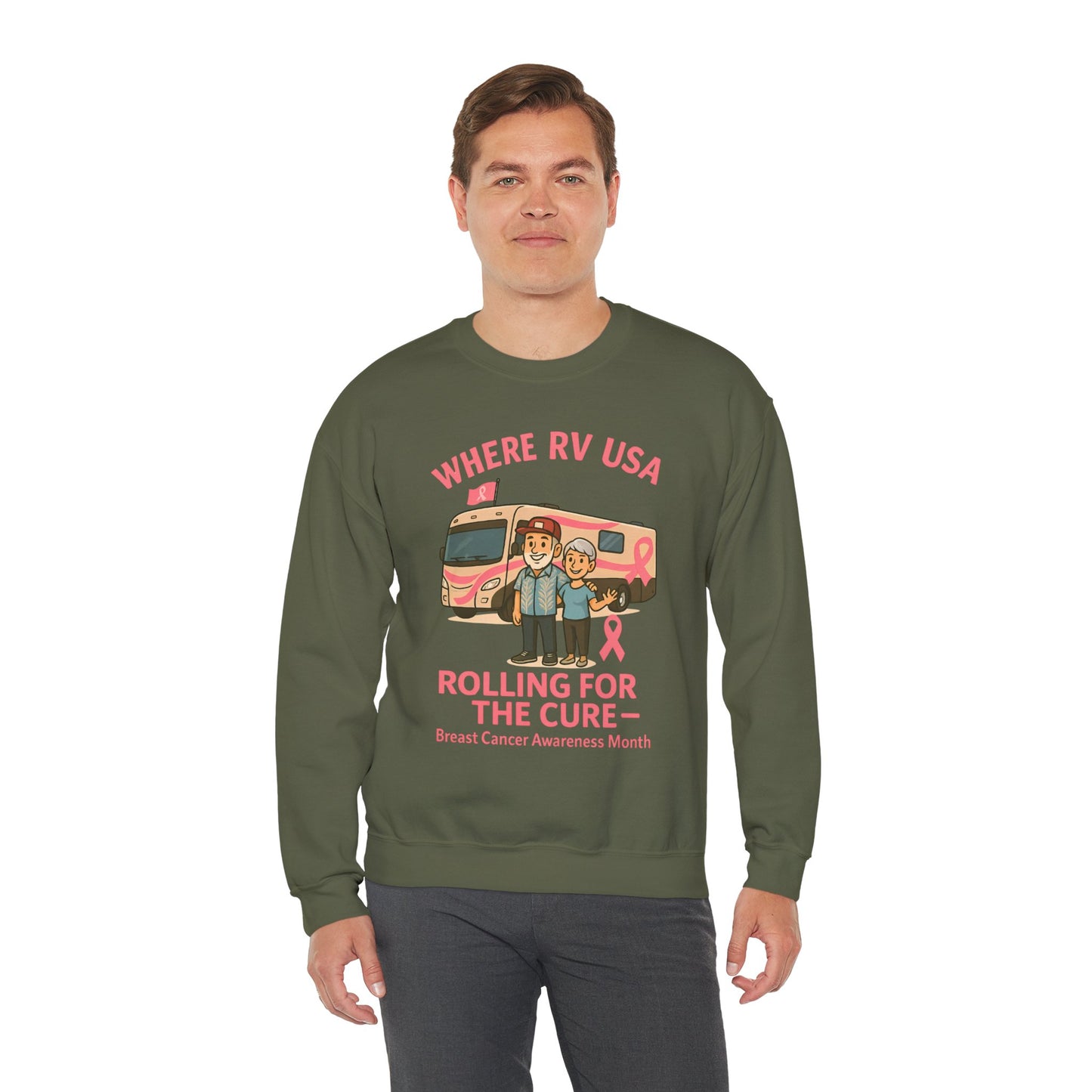 Where RV USA Breast Cancer Awareness Gildan Sweatshirt