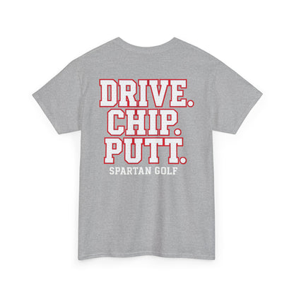 Drive. Chip. Putt. Spartan Golf Gildan Tee