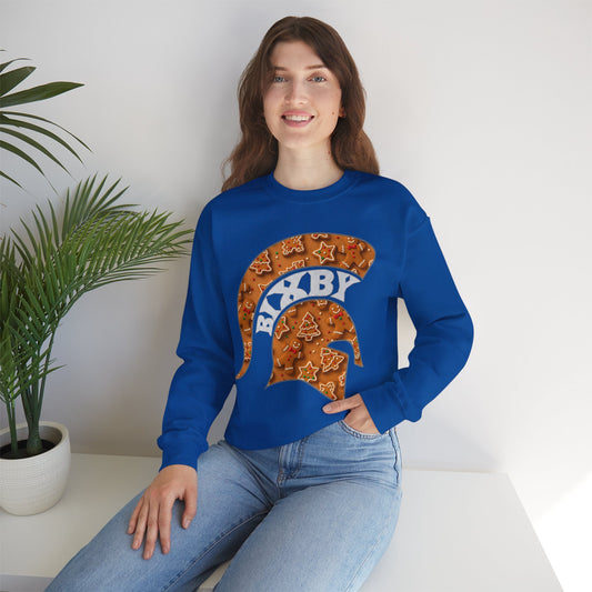 Bixby Spartan Gingerbread Helmet Gildan Sweatshirt