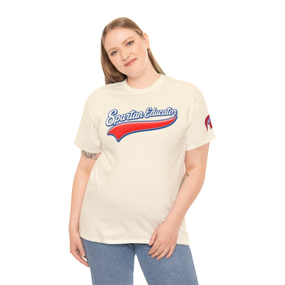 Spartan Educator Design Gildan Tee With Sleeve Logo