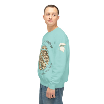 Spartan Basketball ‘Tis the Season Leopard Print Premium Comfort Colors Sweatshirt
