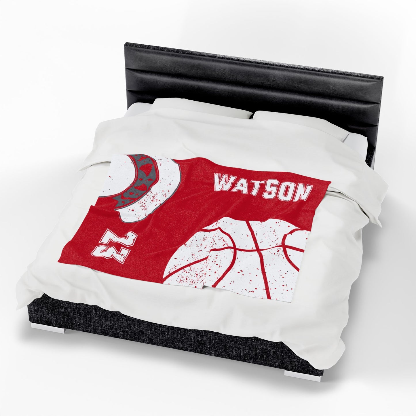 Spartan Basketball Velveteen Plush Blanket - Customized
