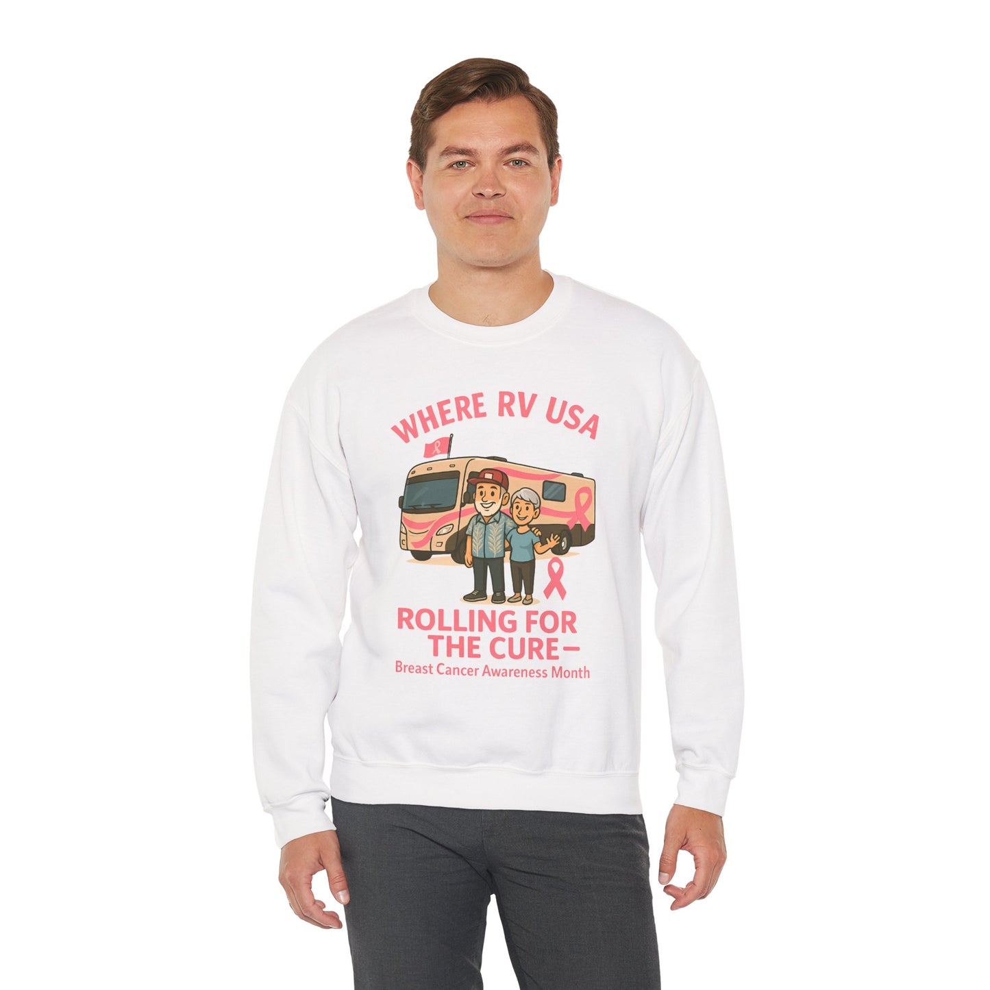 Where RV USA Breast Cancer Awareness Gildan Sweatshirt