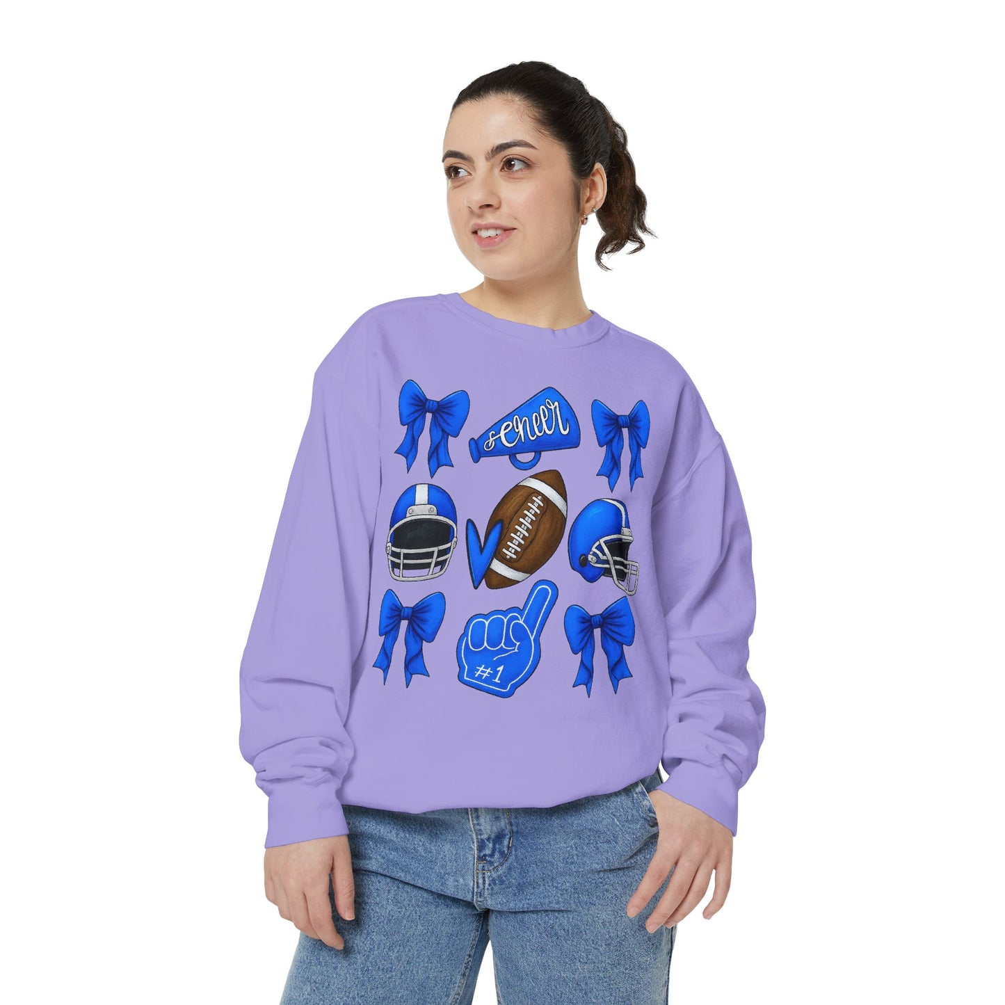 Bixby Spartan Cheer & Football Comfort Colors Sweatshirt
