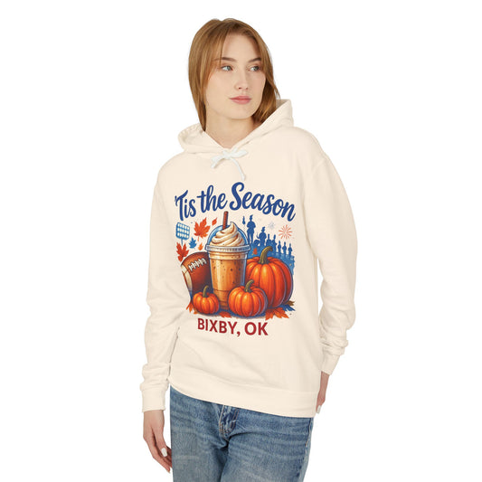 Bixby Football Mom Pumpkin Spice Comfort Colors Hoodie