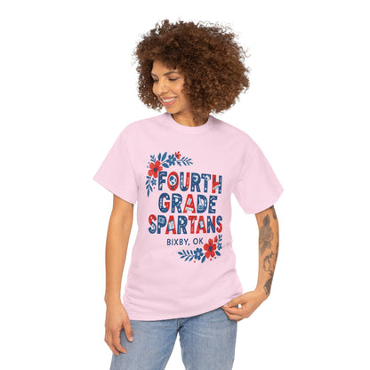 Fourth Grade Floral Teacher Gildan Tee