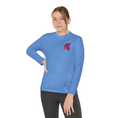 Spartan Red Logo Youth Long Sleeve Sport-Tek Tee
