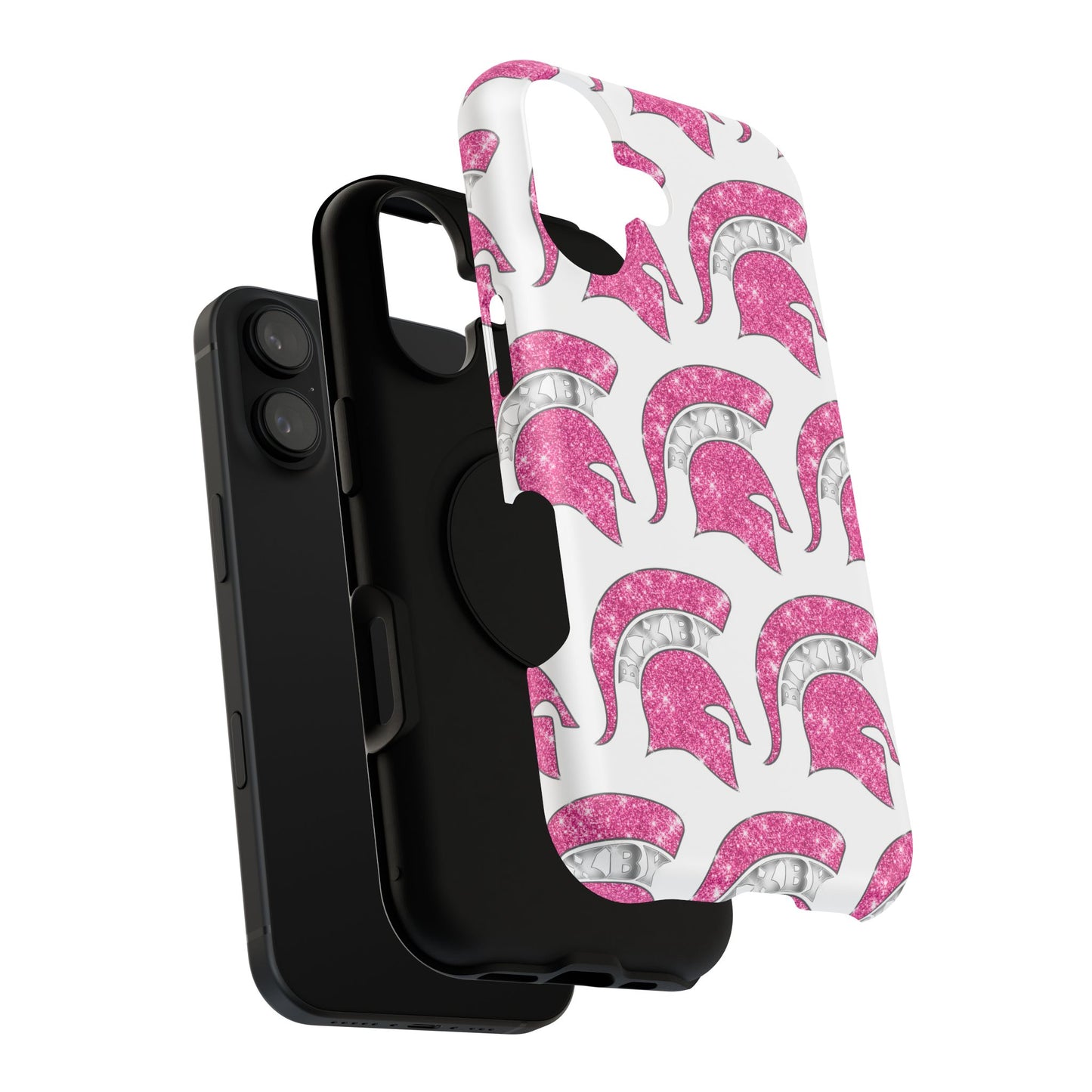 Bixby Spartan Pink Bling Logo Impact Resistant iPhone Case