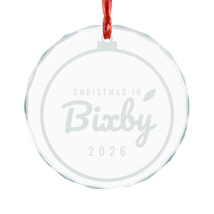 Christmas in Bixby Engraved Crystal Ornament