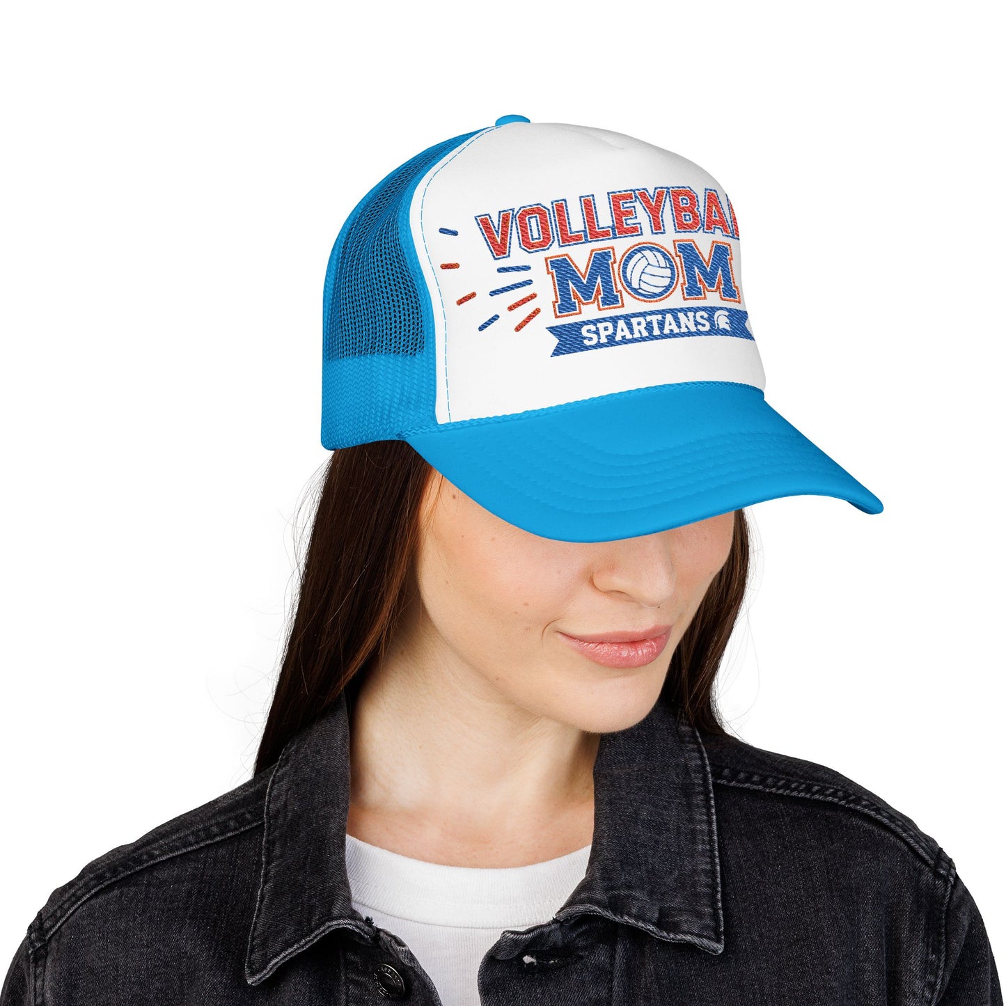 Spartan Volleyball Mom Embroidered Foam Trucker Hat