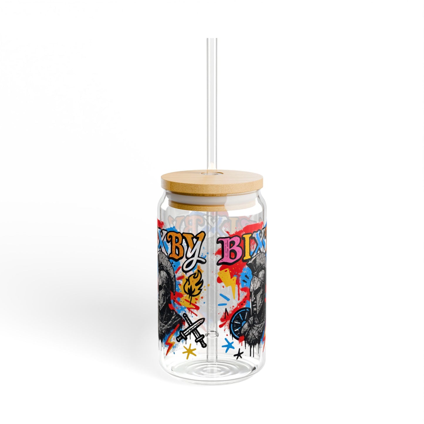 Spartans Chaos Graffiti Sipper Glass, 16oz