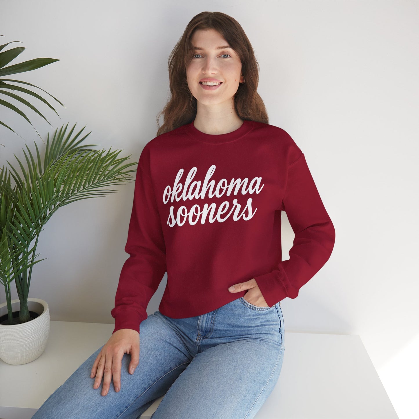 White Sooners Standard Gildan Sweatshirt