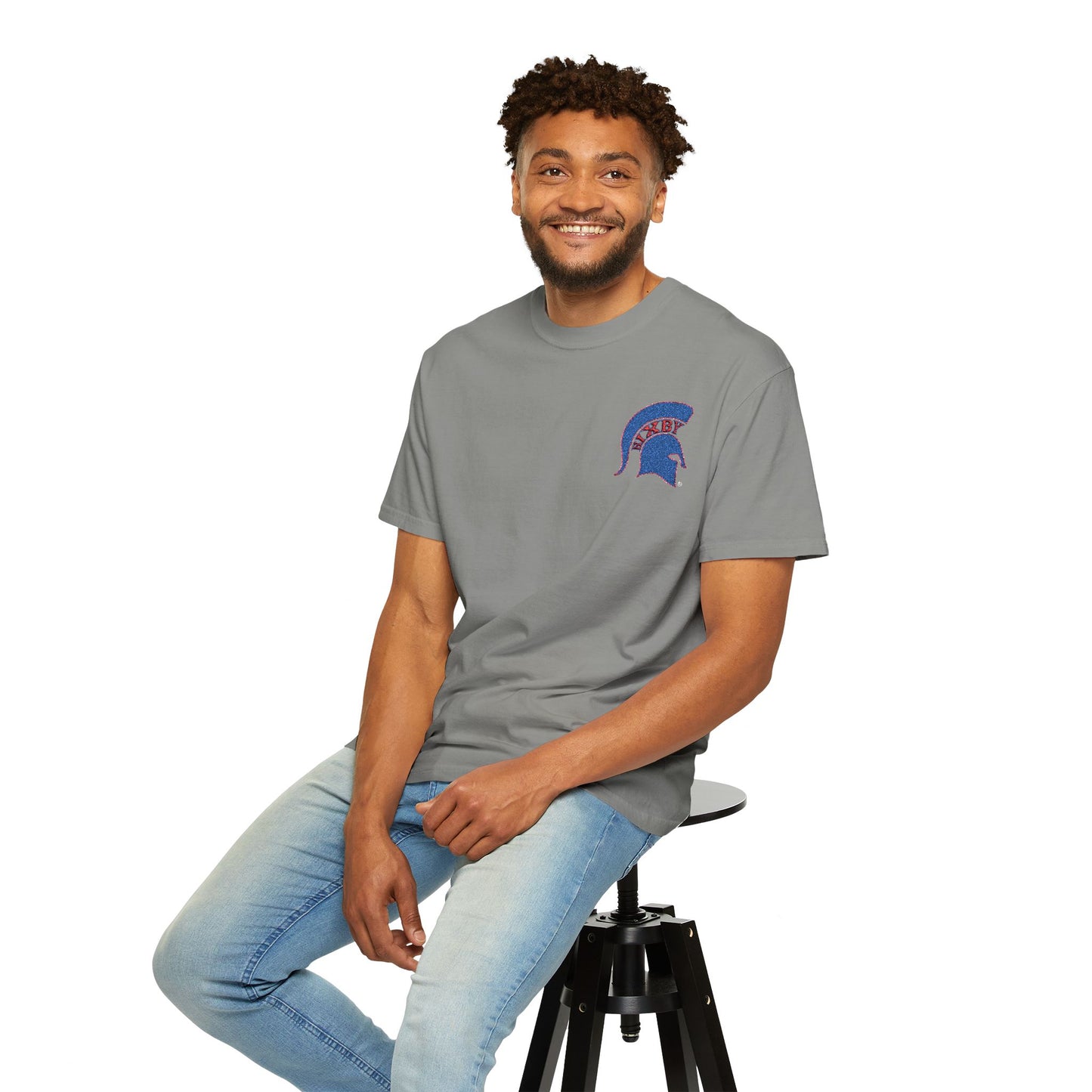 Bixby Spartan Red Embroidered Logo Comfort Colors Tee