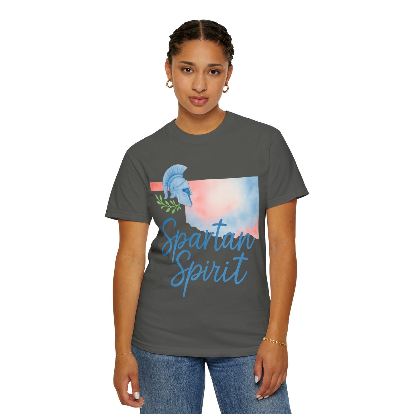 Spartan Spirit Bixby OK Watercolor Comfort Colors Tee