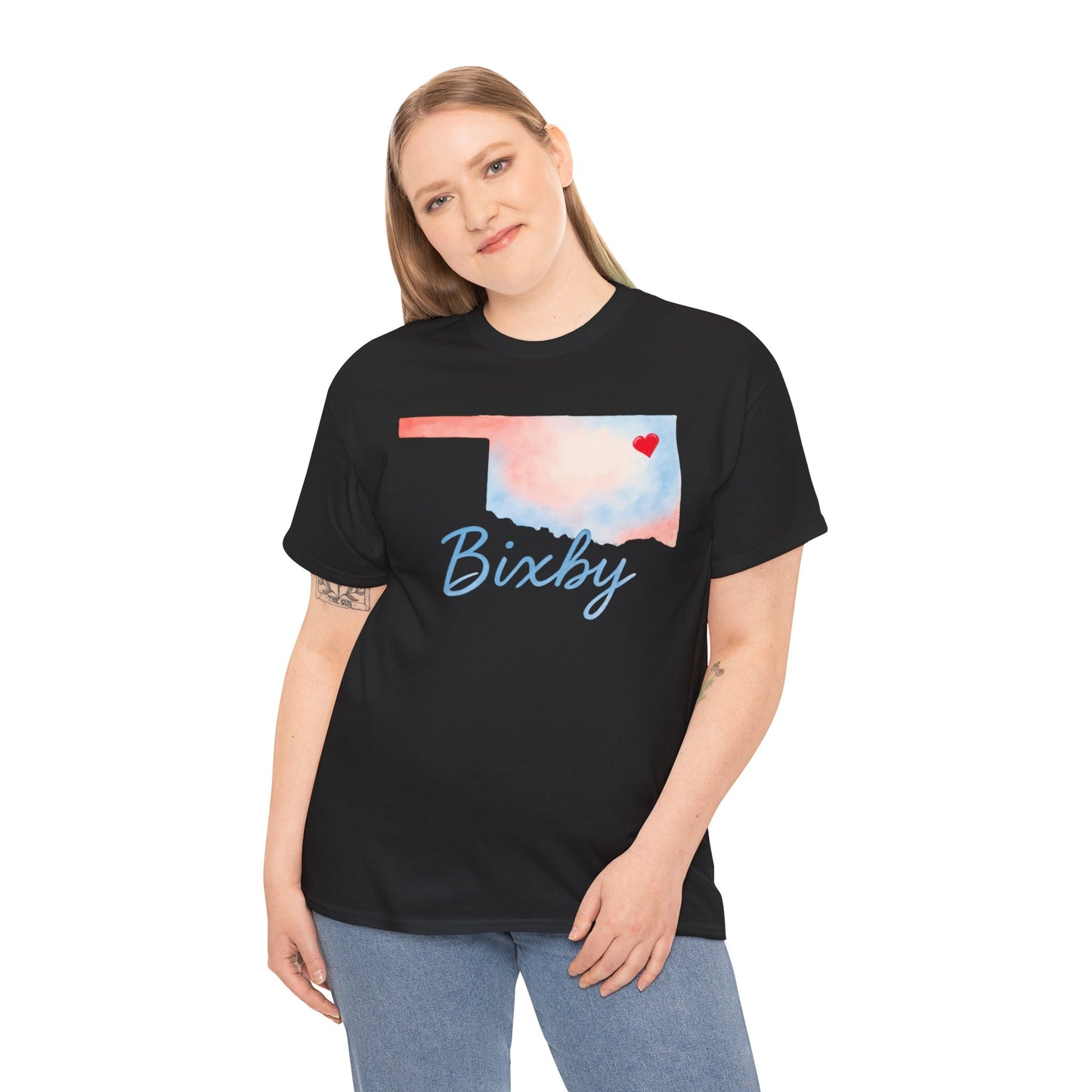 Bixby OK Heart Watercolor Gildan Tee