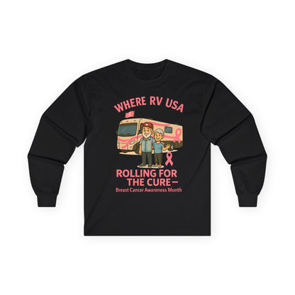 Where RV USA Breast Cancer Awareness Gildan Long Sleeve Shirt