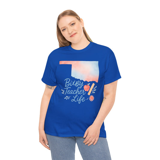 Teacher Life Bixby OK Watercolor Gildan Tee