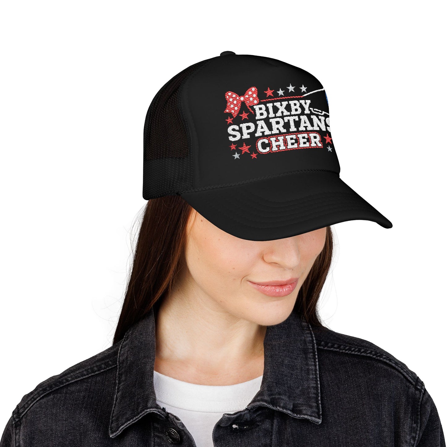 Bixby Spartans Cheer Embroidered Foam Trucker Hat