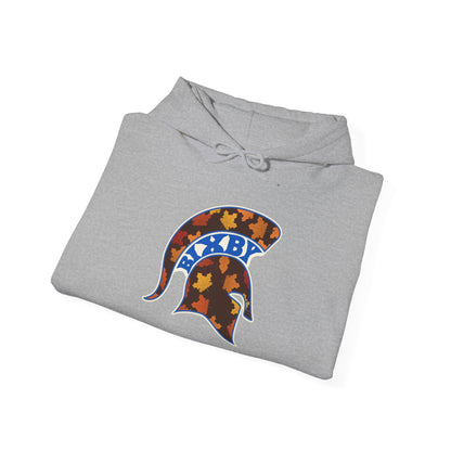Bixby Spartans Fall Leaves Helmet Hoodie – Autumn Game Day Hooded Sweatshirt