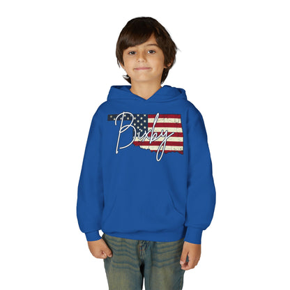 Oklahoma Flag Bixby Script Youth Hoodie