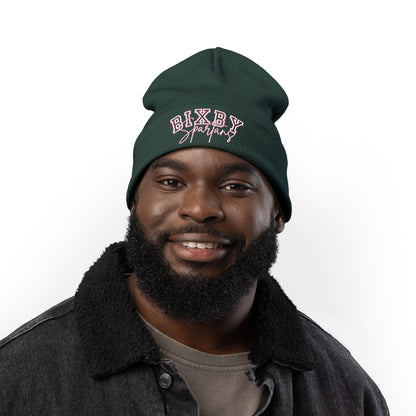 Embroidered Pink Font Bixby Spartans Beanie