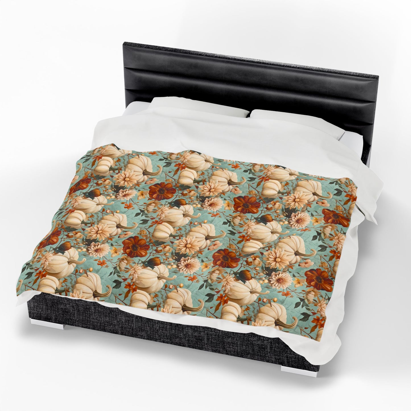 Autumn Floral Velveteen Plush Blanket