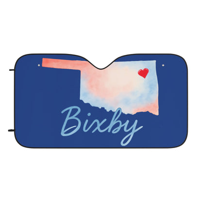 Bixby OK Watercolor Car Sun Shade